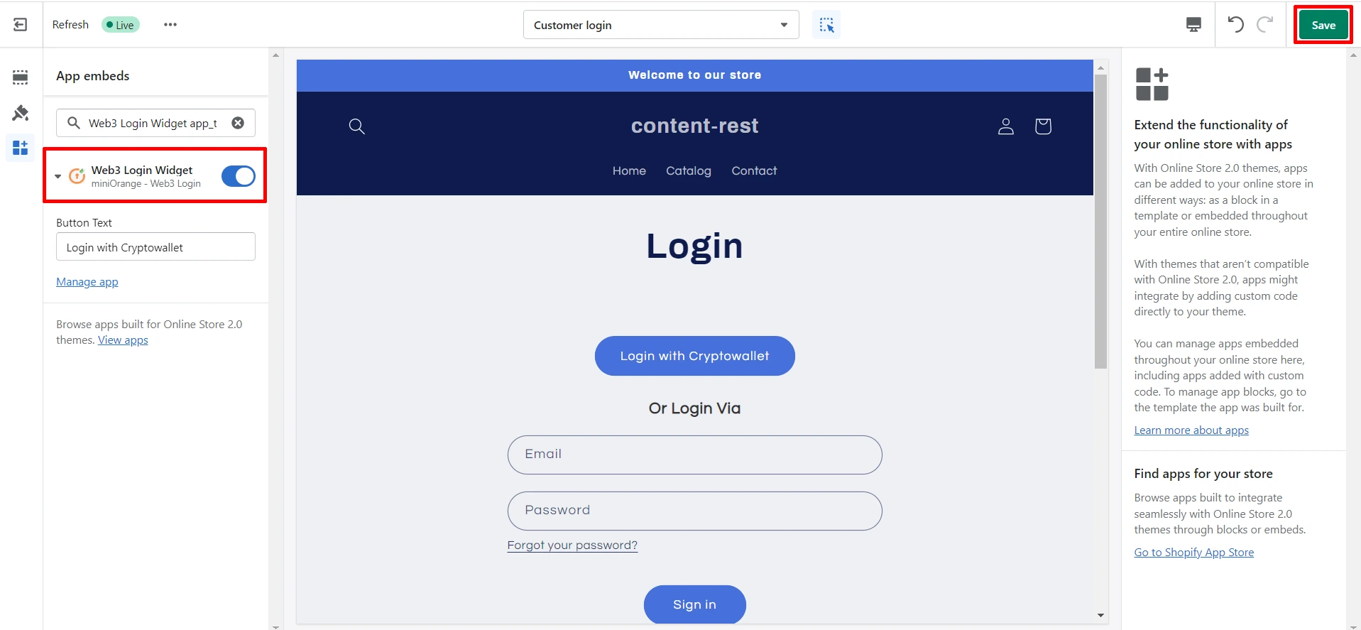 shopify content restriction application - theme preview