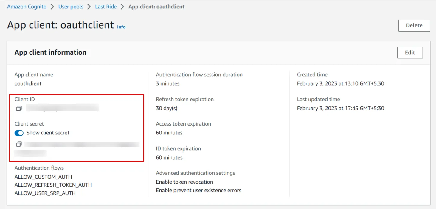 Configure nopCommerce OAuth Single Sign-On (SSO) using Cognito as IDP - client id client secret 