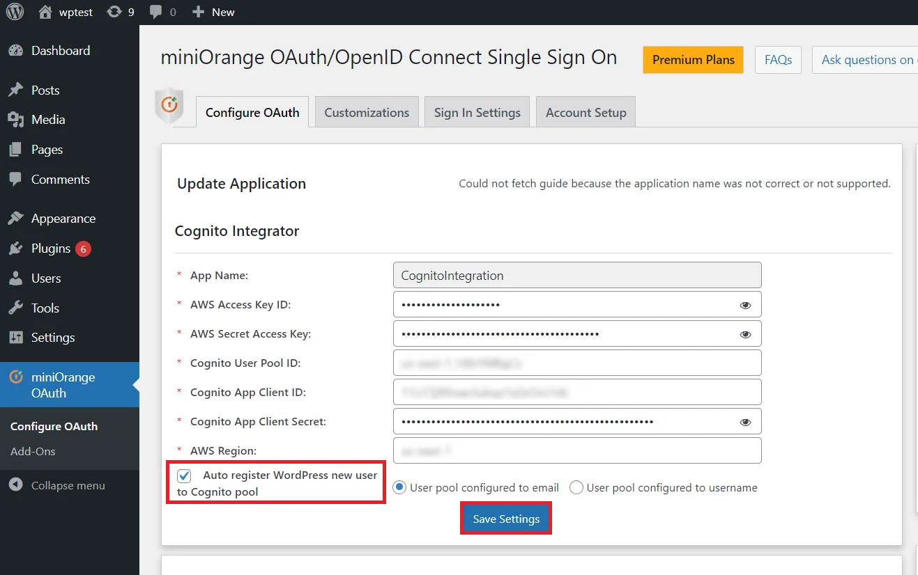 aws cognito single sign on wordpress integration-attribute-mapping