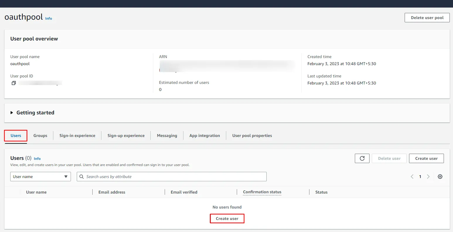 Configure nopCommerce OAuth Single Sign-On (SSO) using Cognito as IDP - create user 