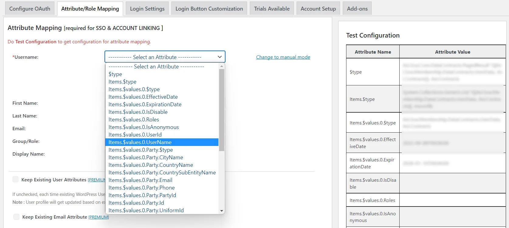 OAuth/OpenID Single Sign On SSO WordPress  attribute/role mapping