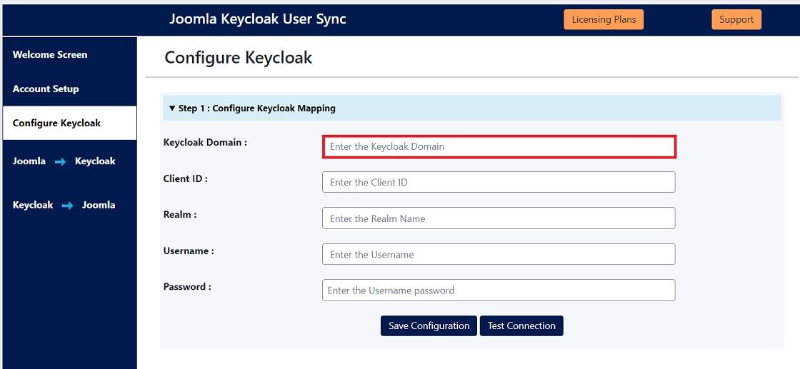 Configure Keycloak user sync plugin