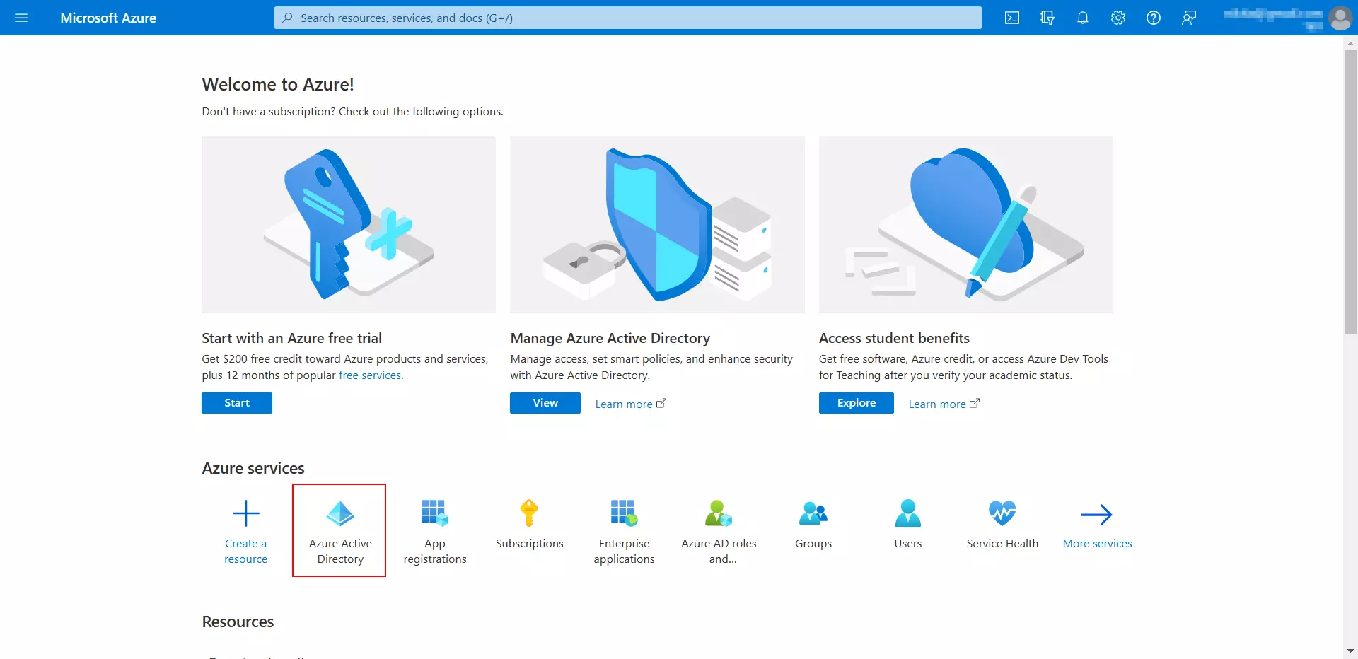 Azure AD SSO Login Select Azure Active Directory