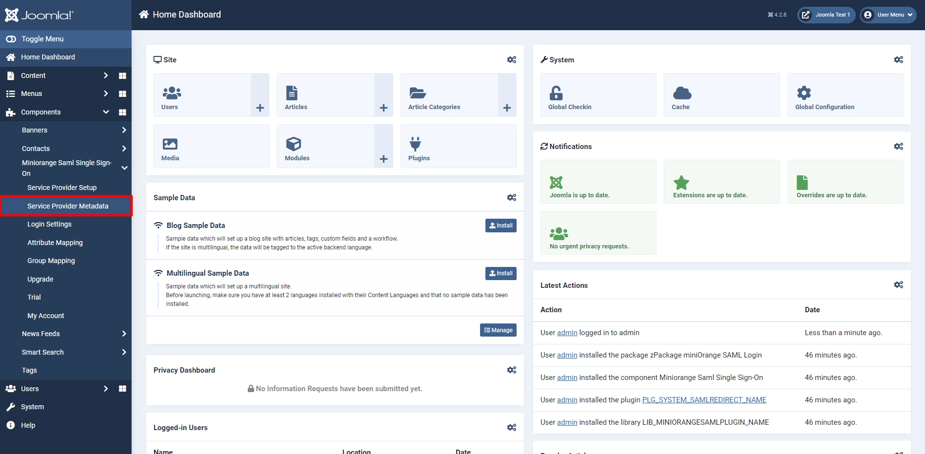 Configure Joomla Single Sign-On with IBM