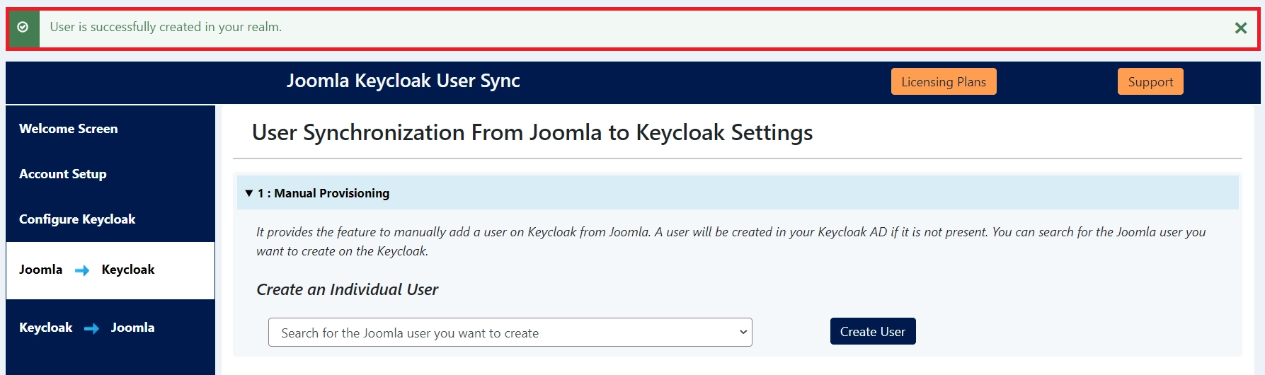 Configure Keycloak user sync plugin