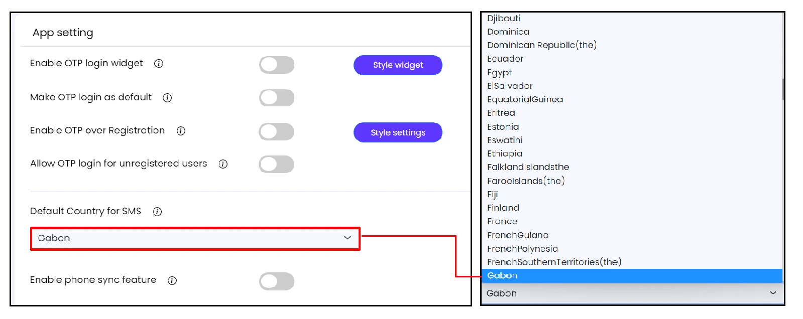 Shopify OTP Login - Login with OTP Shopify - Default Country