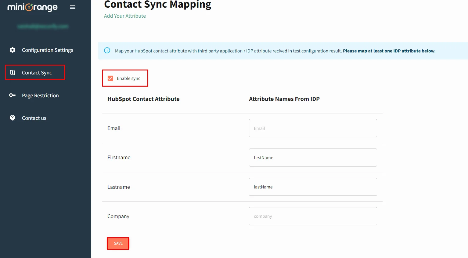 Hubspot Contacts Page