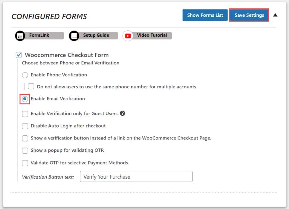OTP Verification SMS Notification WooCommerce Checkout Form email phone