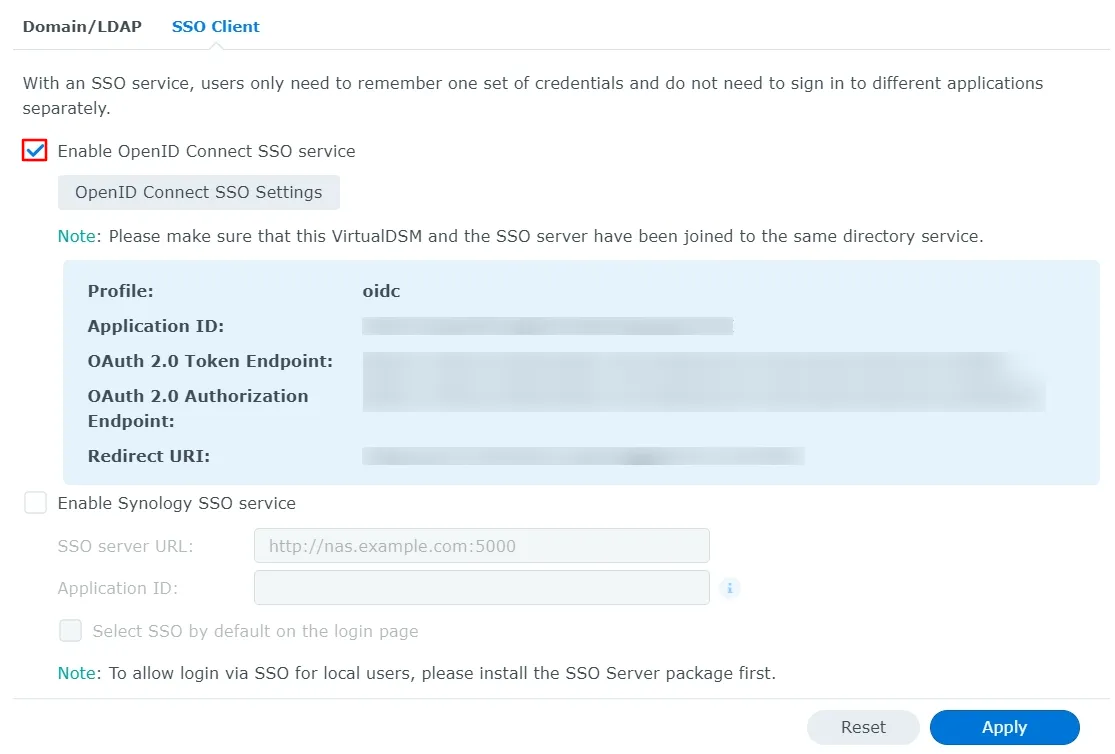 OAuth server Single Sign-On(SSO)WordPress- Synology client credentials