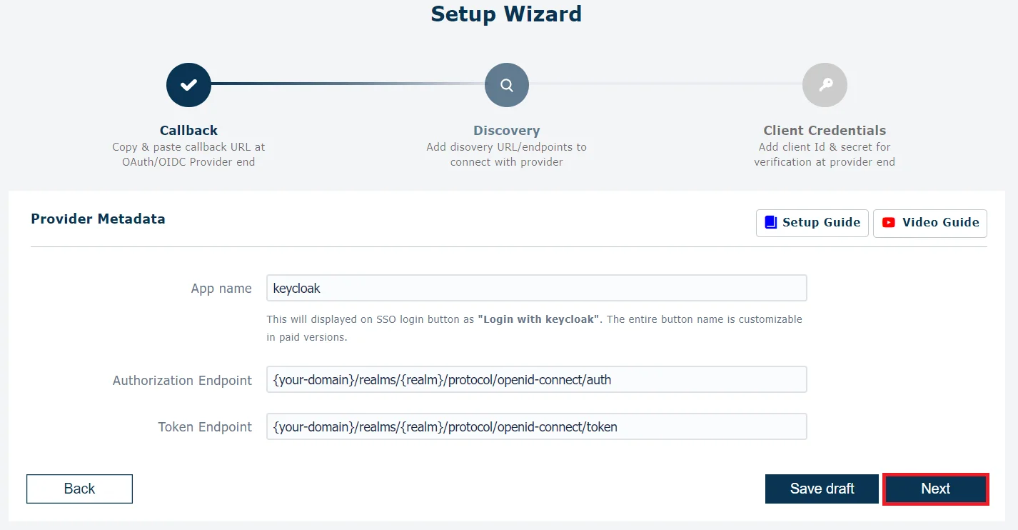 Keycloak SSO - Keycloak OAuth Single Sign-On - Add App name, TenantID