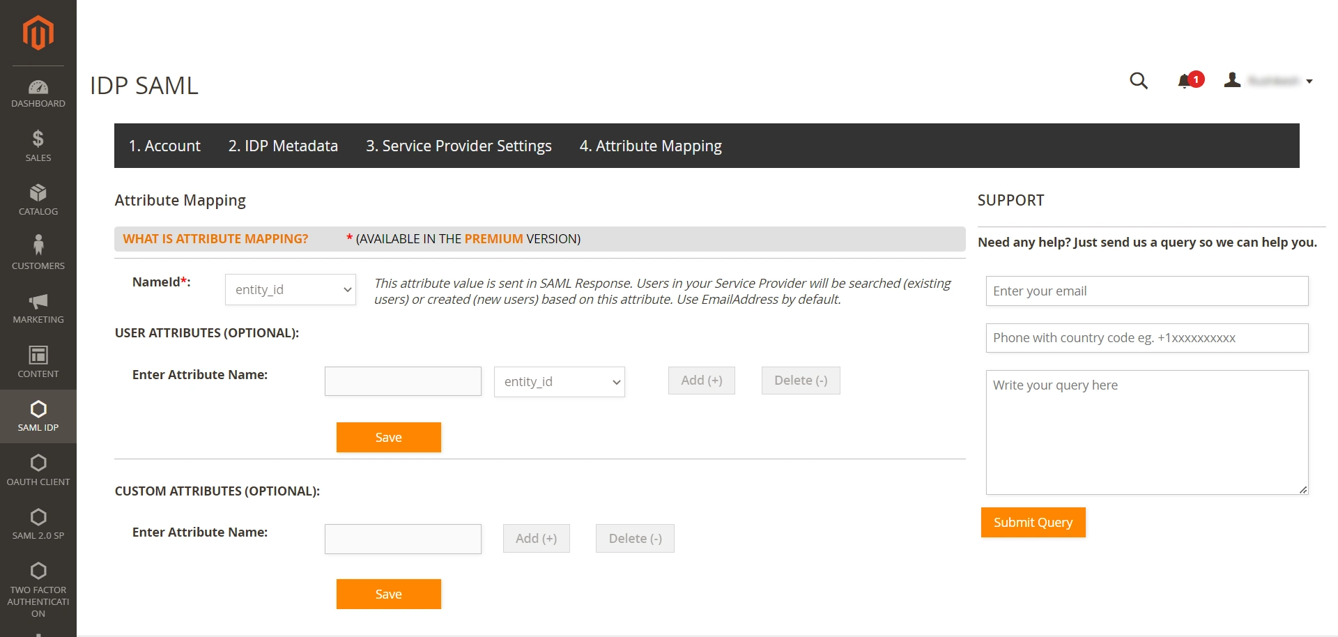 Configure SAML SSO in Blackboard (SP) with Magento Single Sign on