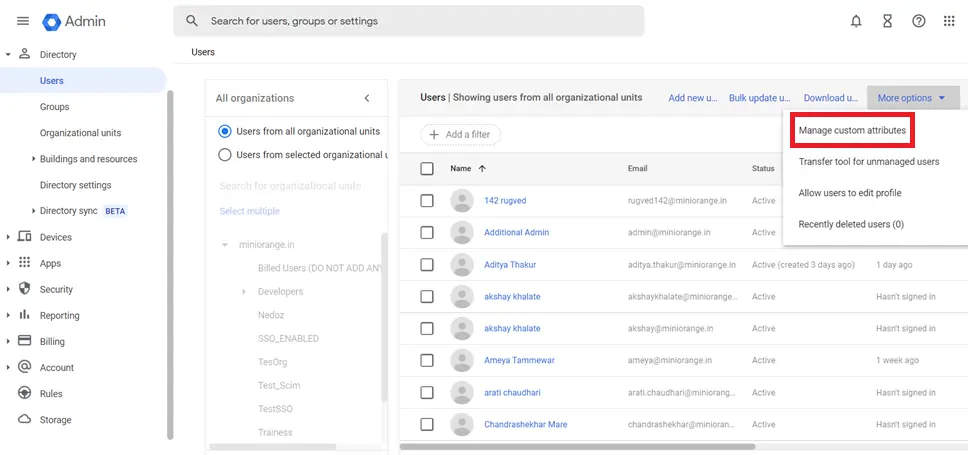 WP Google/GSuite SSO Extra Configurations | Navigate to directory tab