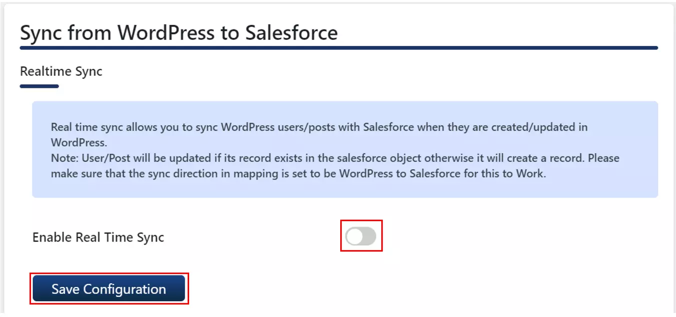 Real Time Sync To salesforce