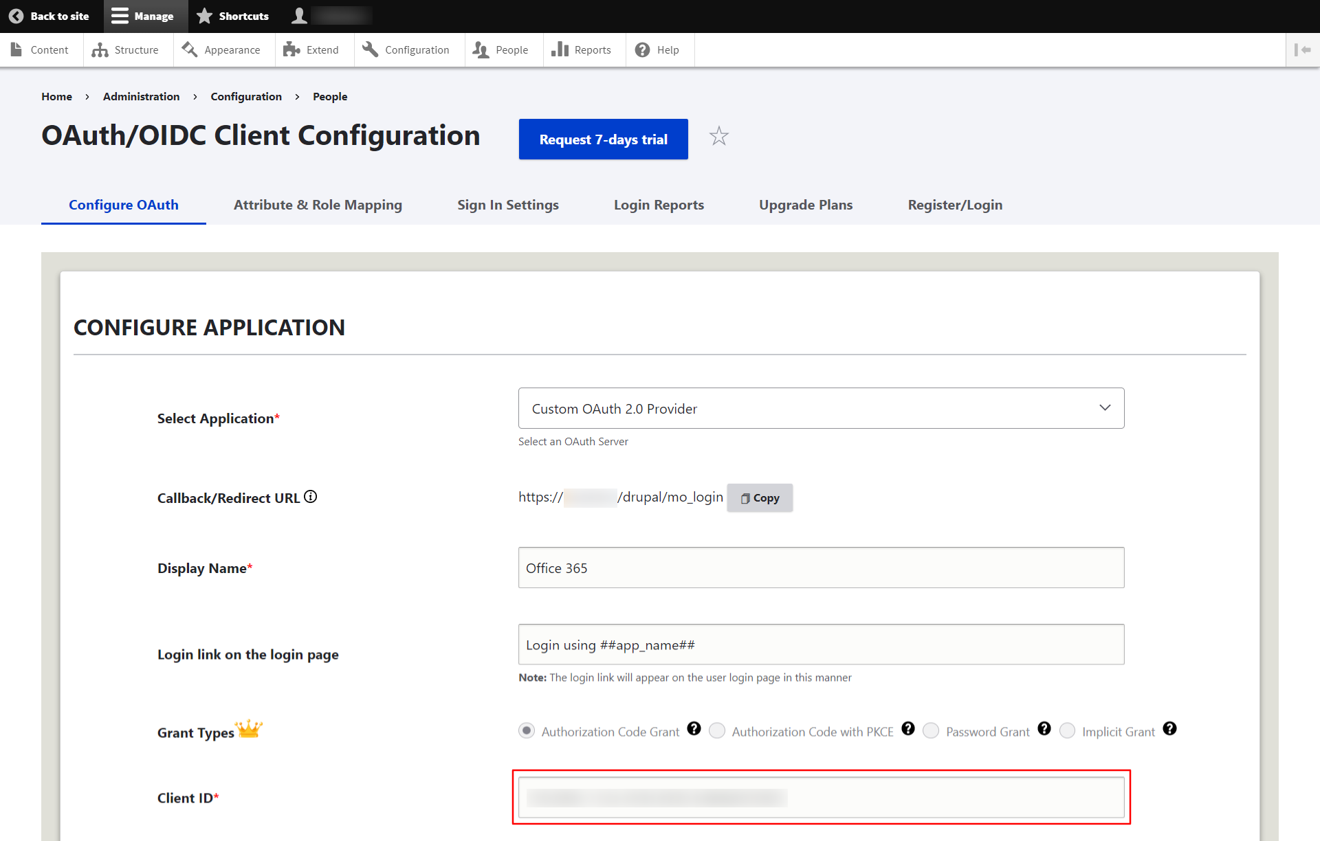 Drupal OAuth OIDC Client Configuration - Paste it into the Client ID field