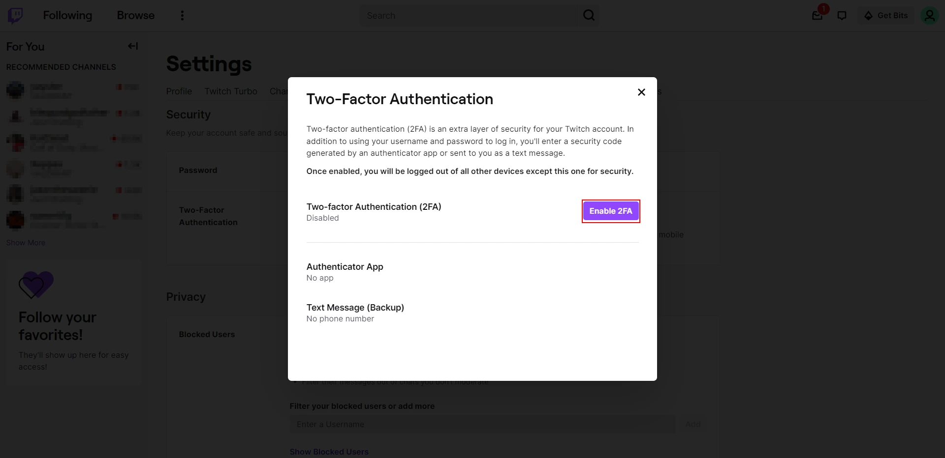 Twitch SSO Login with Drupal OAuth OpenID OIDC Single Sign On Click Enable 2FA