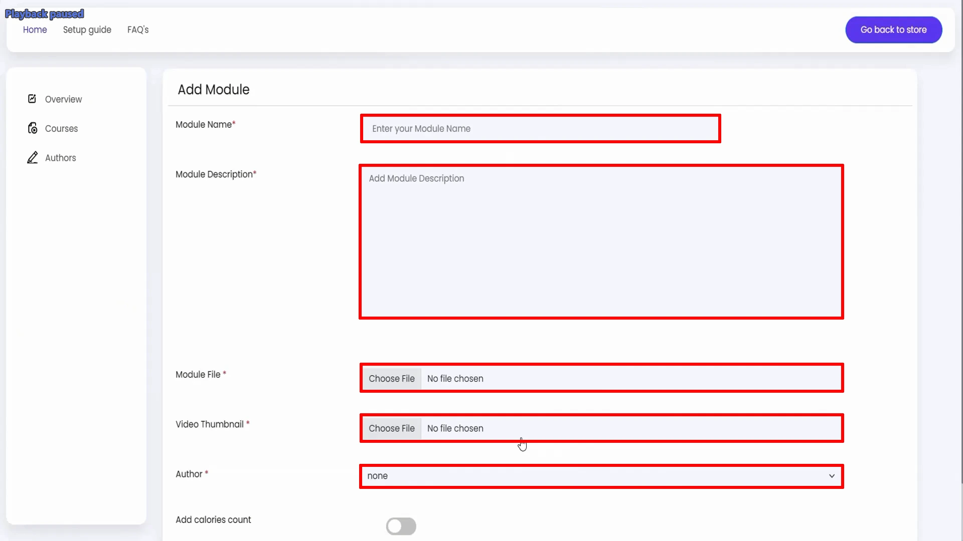 Shopify Learning Management System (LMS) - module details