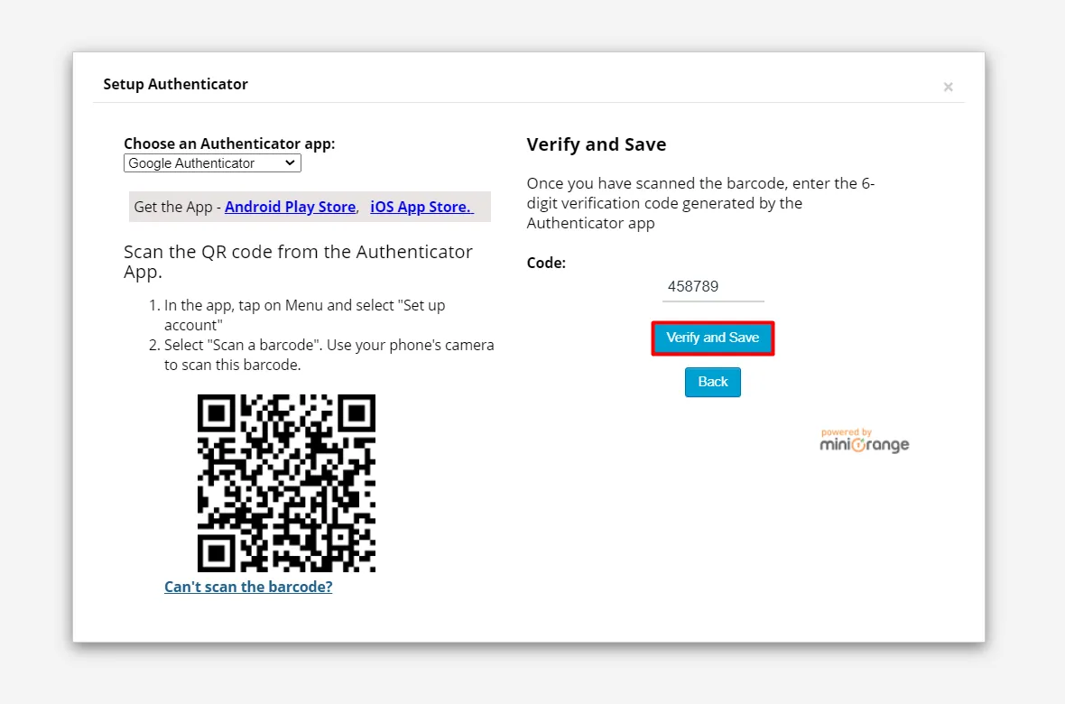 SSO 2FA - Enter verify code