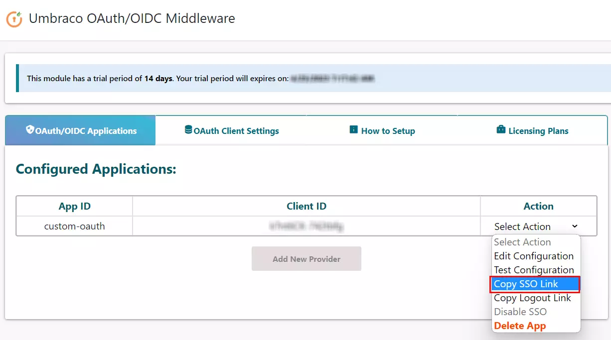 Umbraco OAuth/OIDC Single Sign-On (SSO) using AzureAD B2C as IDP (OAuth Provider) - Copy SSO Link