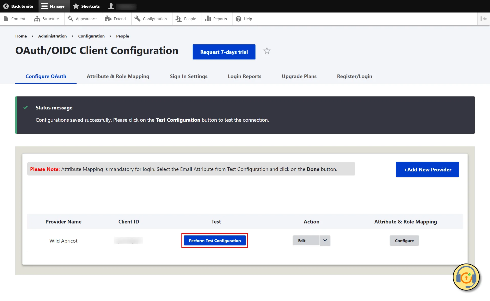 Wild Apricot sso login with drupal OAuth OpenID Single Single On DeviantArt test Configuration