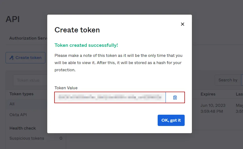 drupal okta user provisioning and sync - then copy the generated token value simply click on clipboard icon