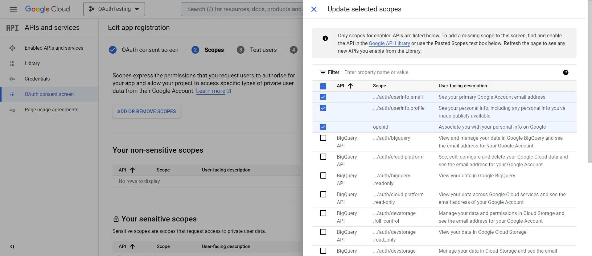 Google Apps SSO - Select Scope