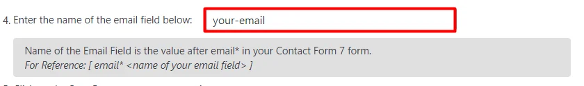 enter name field for contact form 7