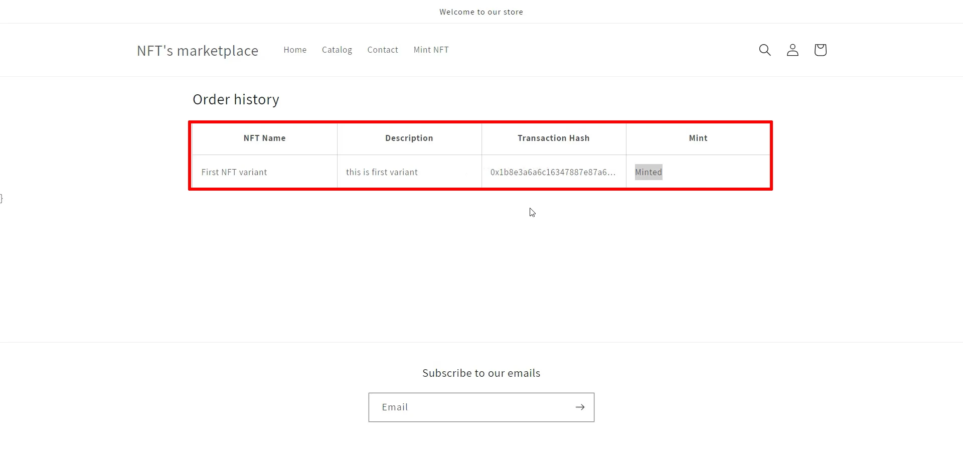 Sell NFT on Shopify - How to sell NFT on Shopify Store - NFT Transaction hash