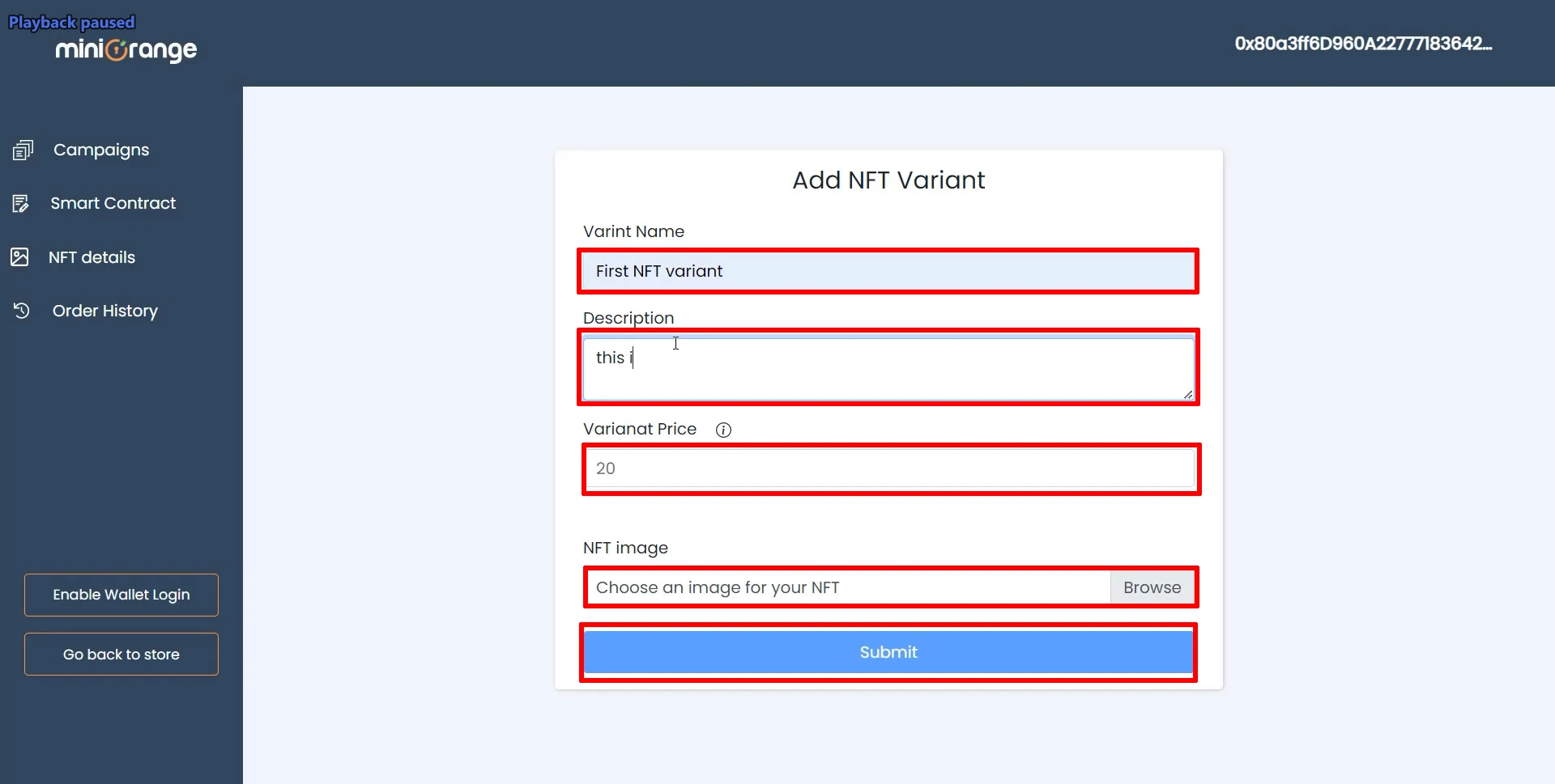 Sell NFT on Shopify - How to sell NFT on Shopify Store - NFT Variant description