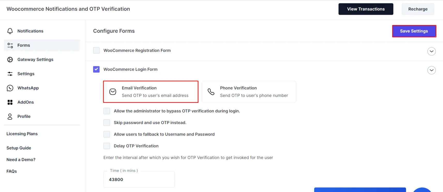 WooCommerce order notifications - Select email verification