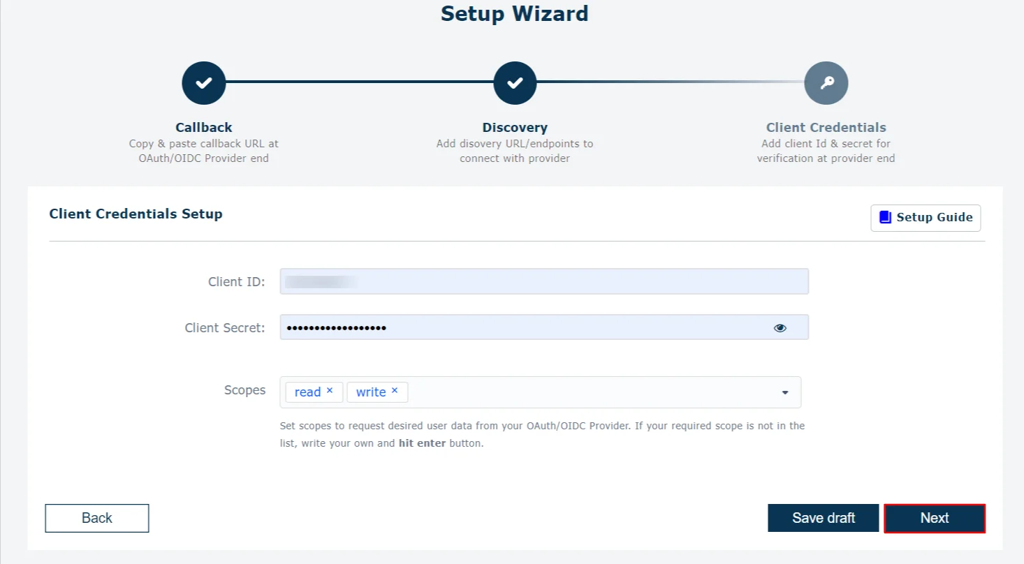 Zendesk AD Single Sign-On (SSO) OAuth - Client ID & Client Secret 