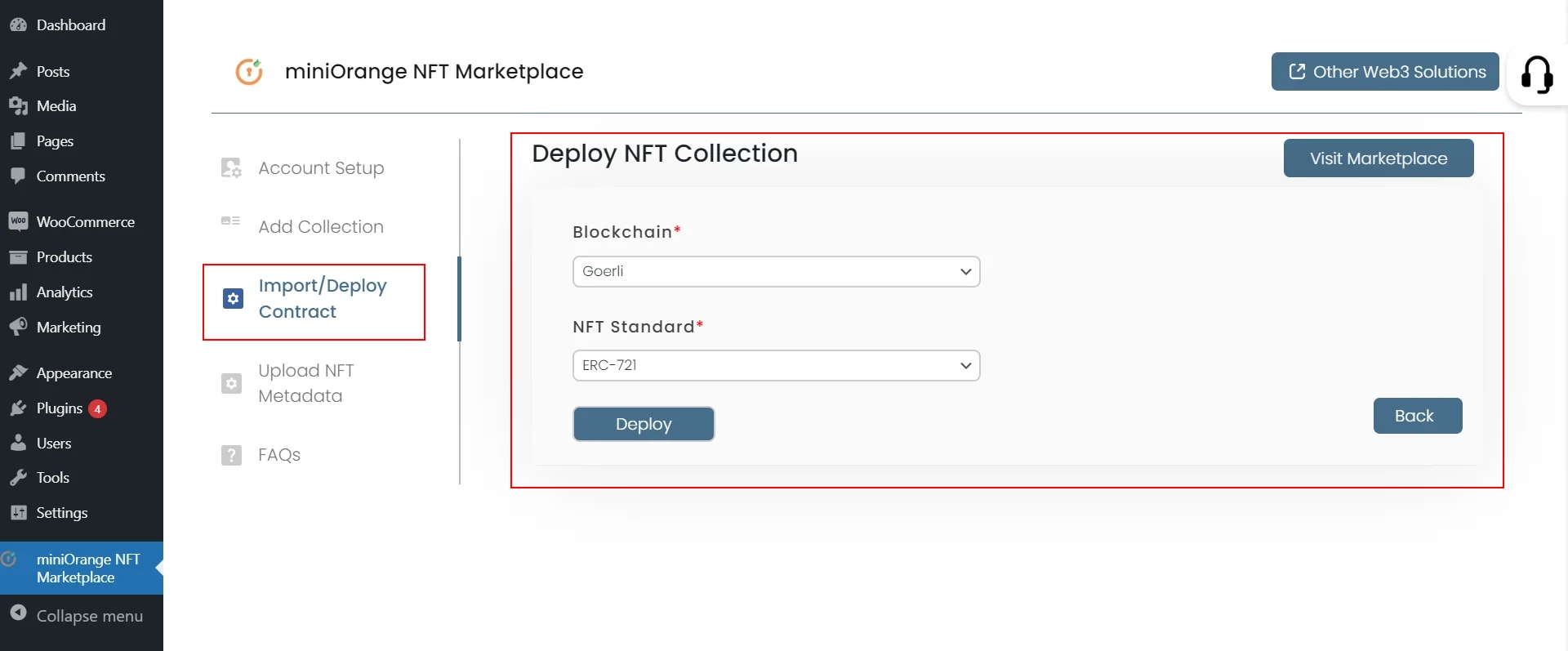 WordPress NFT MarketPlace 