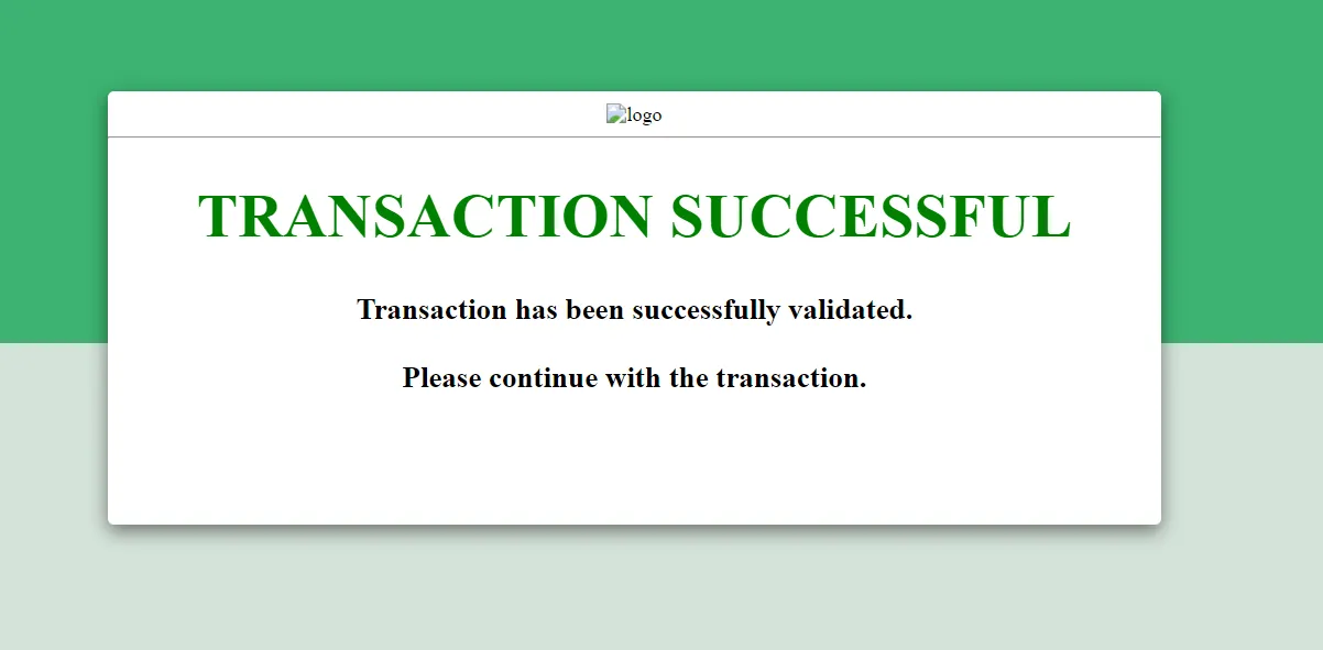2FA Remember Device - Transaction successful page