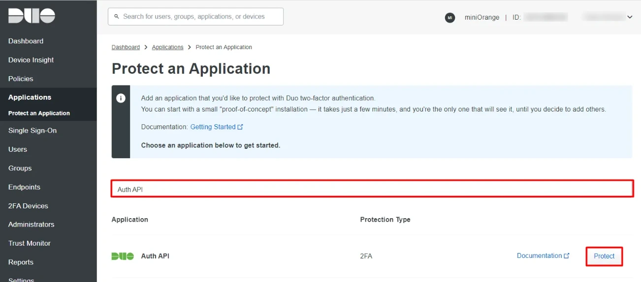 DotNetNuke Two Factor Authentication (2FA) using Duo Push Notification - Search Duo Auth API and click protect