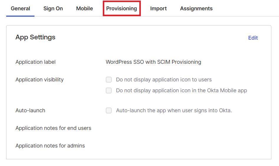 WordPress Okta SCIM User Provisioning | Application provisioning in Okta IdP