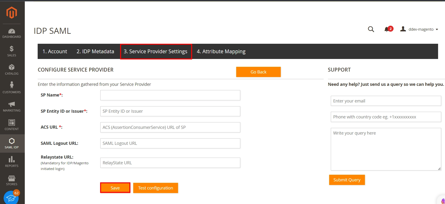 Tableau Single Sign-On - download xml metadata file and upload it service provider setup tab of magento