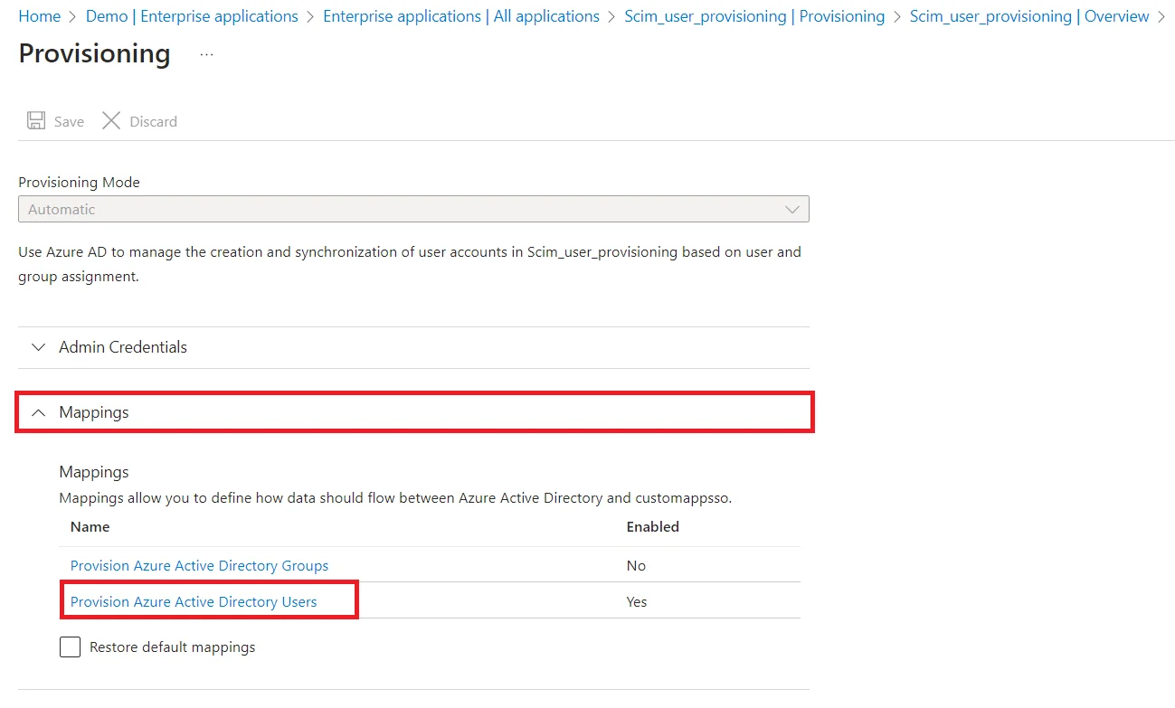 SCIM User Provisioning (User Account Management) Provision Azure Active Directory Users