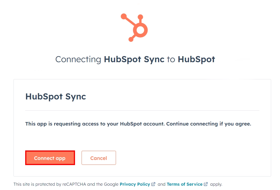 HubSpot Shopify Integration create connection