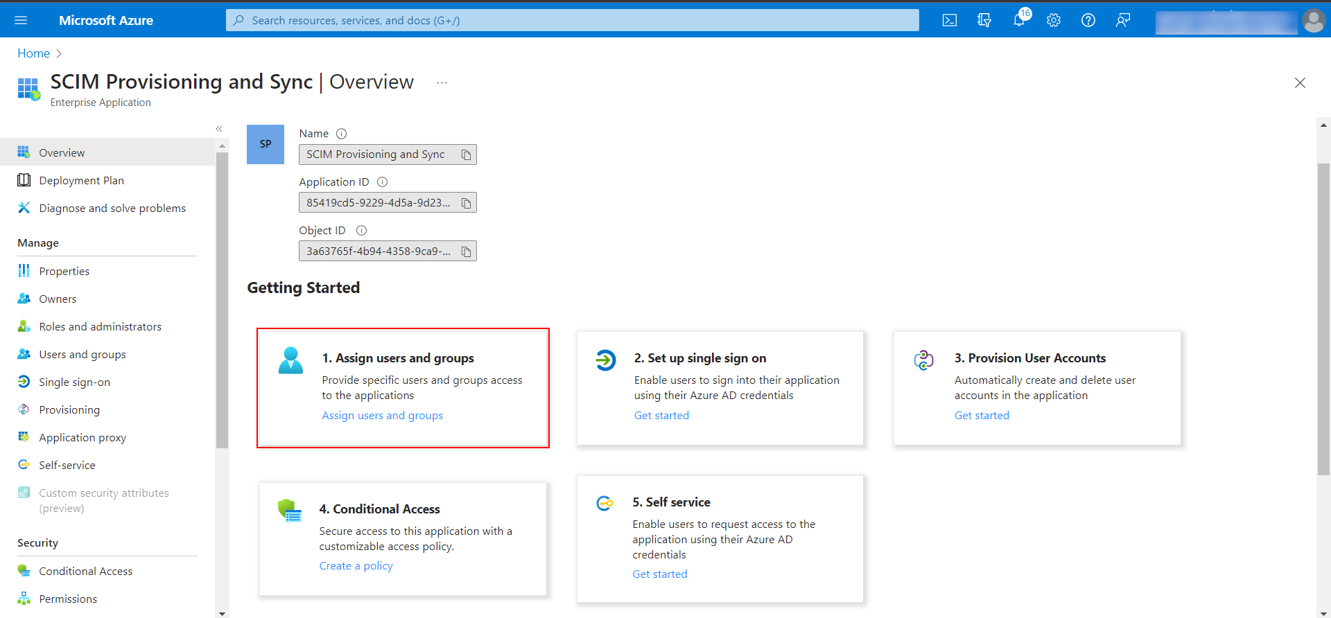 DotNetNuke (DNN) SCIM User Provisioning with Azure AD | DNN SCIM - From the Getting started section, click on the Assign users and groups link