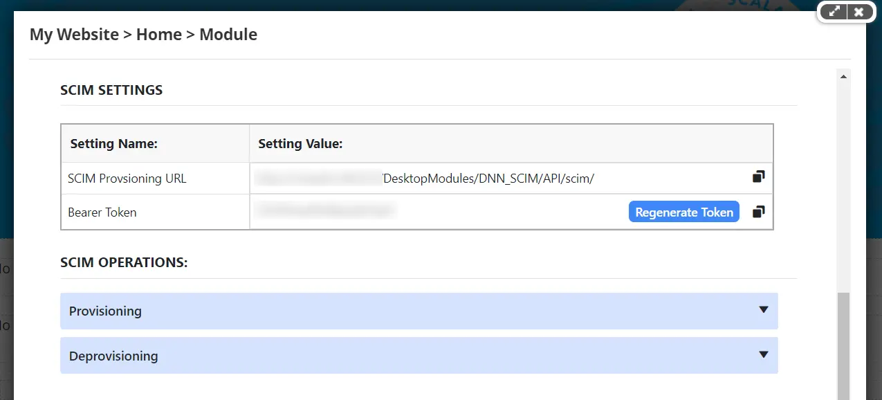 DotNetNuke (DNN) SCIM User Provisioning with Azure AD | DNN SCIM - Copy DNN SCIM URL & OAuth Bearer Token