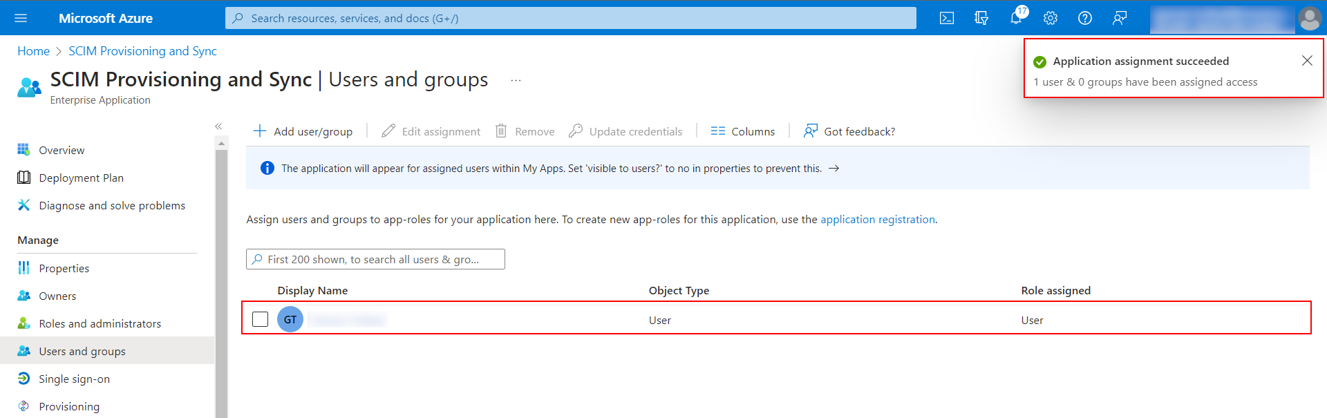 DotNetNuke (DNN) SCIM User Provisioning with Azure AD | DNN SCIM - The user successfully assi to the application