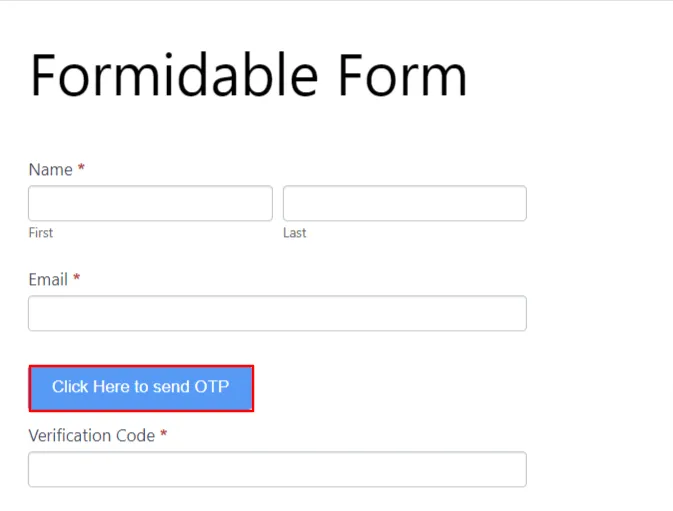 Formidable login - Click send OTP button