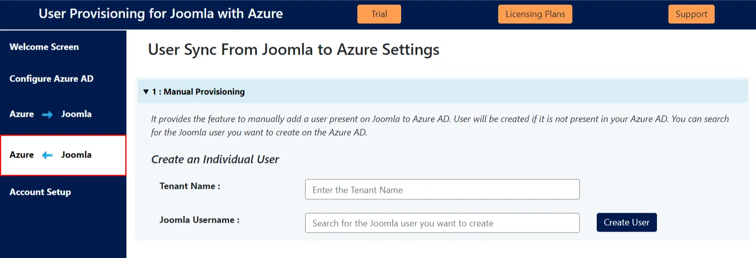 Azure AD user sync with Joomla - testconfig
