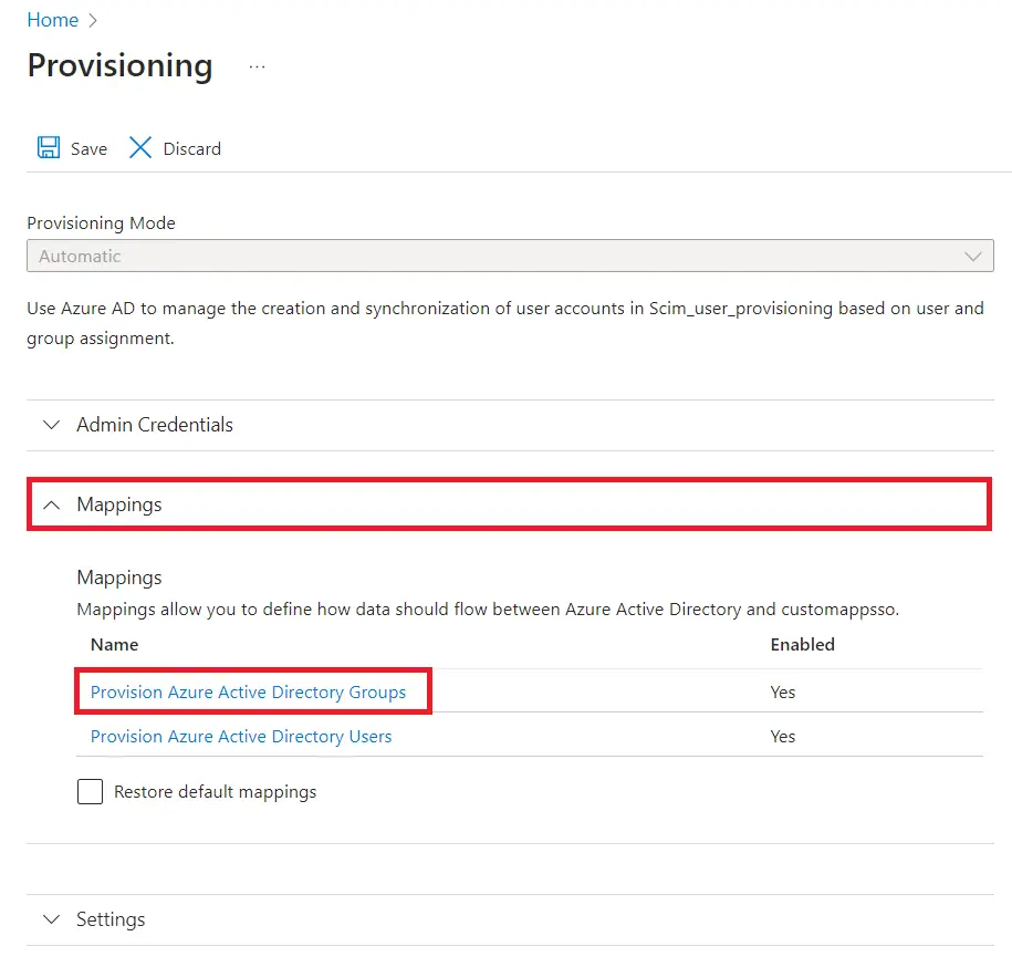 User provisioning with Azure AD of SCIM Standard Provision Azure Active Directory Groups