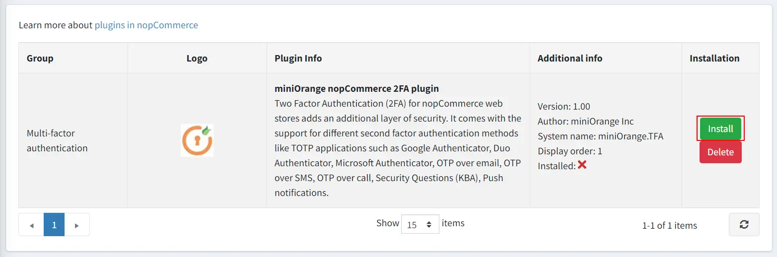nopCommerce Two-factor Authentication | nopCommerce 2FA - Install nopCommerce 2FA plugin