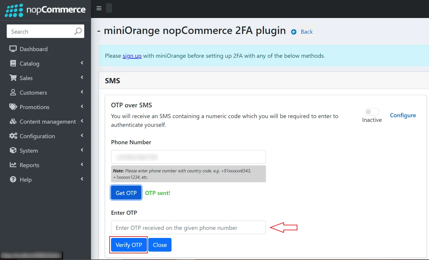 nopCommerce Two-factor Authentication using OTP over SMS | nopCommerce 2FA - OTP over SMS Enter OTP