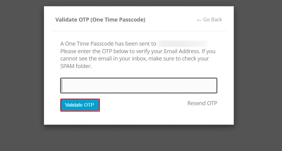 Connexion d'un ami OTP - Vérification par e-mail réussie