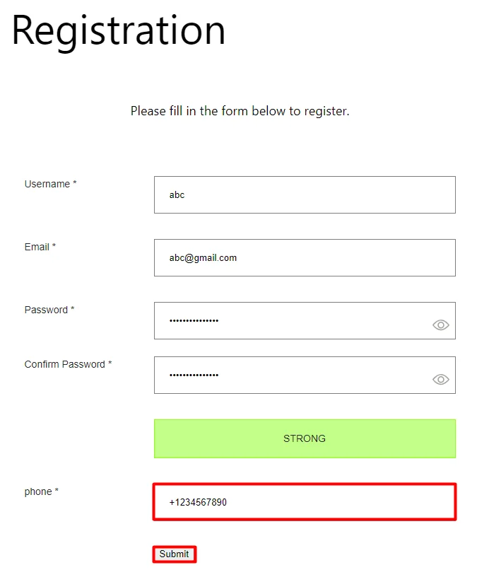 OTP Verification Pie Registration Form Validate OTP