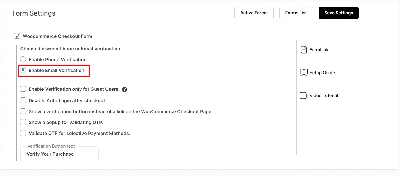WooCommerce Checkout Form_Email Verification