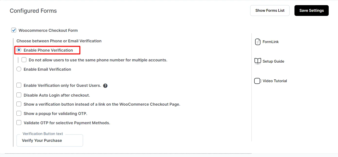 WooCommerce Checkout Form_phone verification