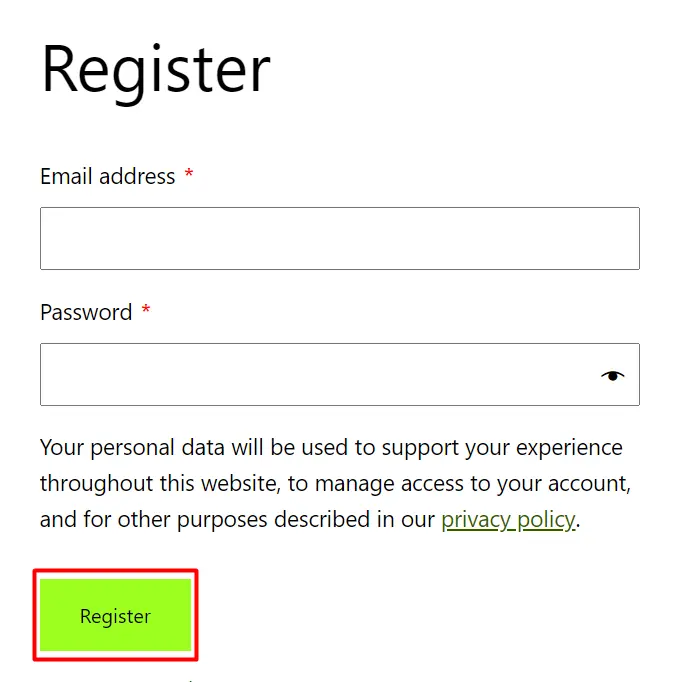 WooCommerce Registration Form_Register page